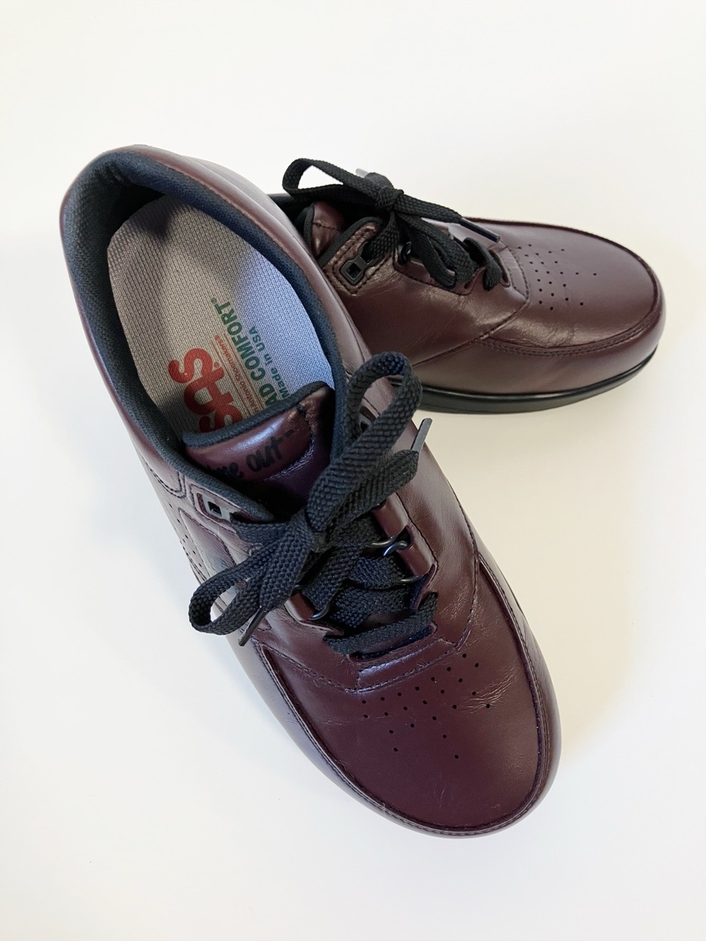 SAS | Burgundy Time Out Walking Mens Shoes 6WW Comfort Double Wide Mature
